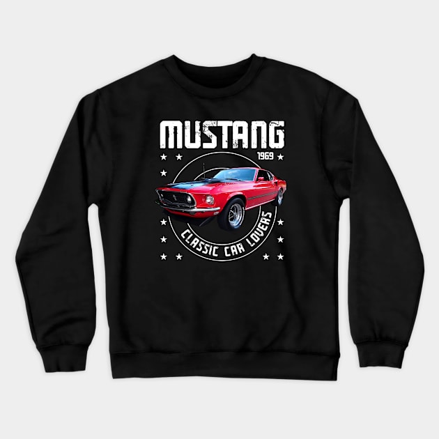 Classic Car Mustang Mach one Crewneck Sweatshirt by cecatto1994